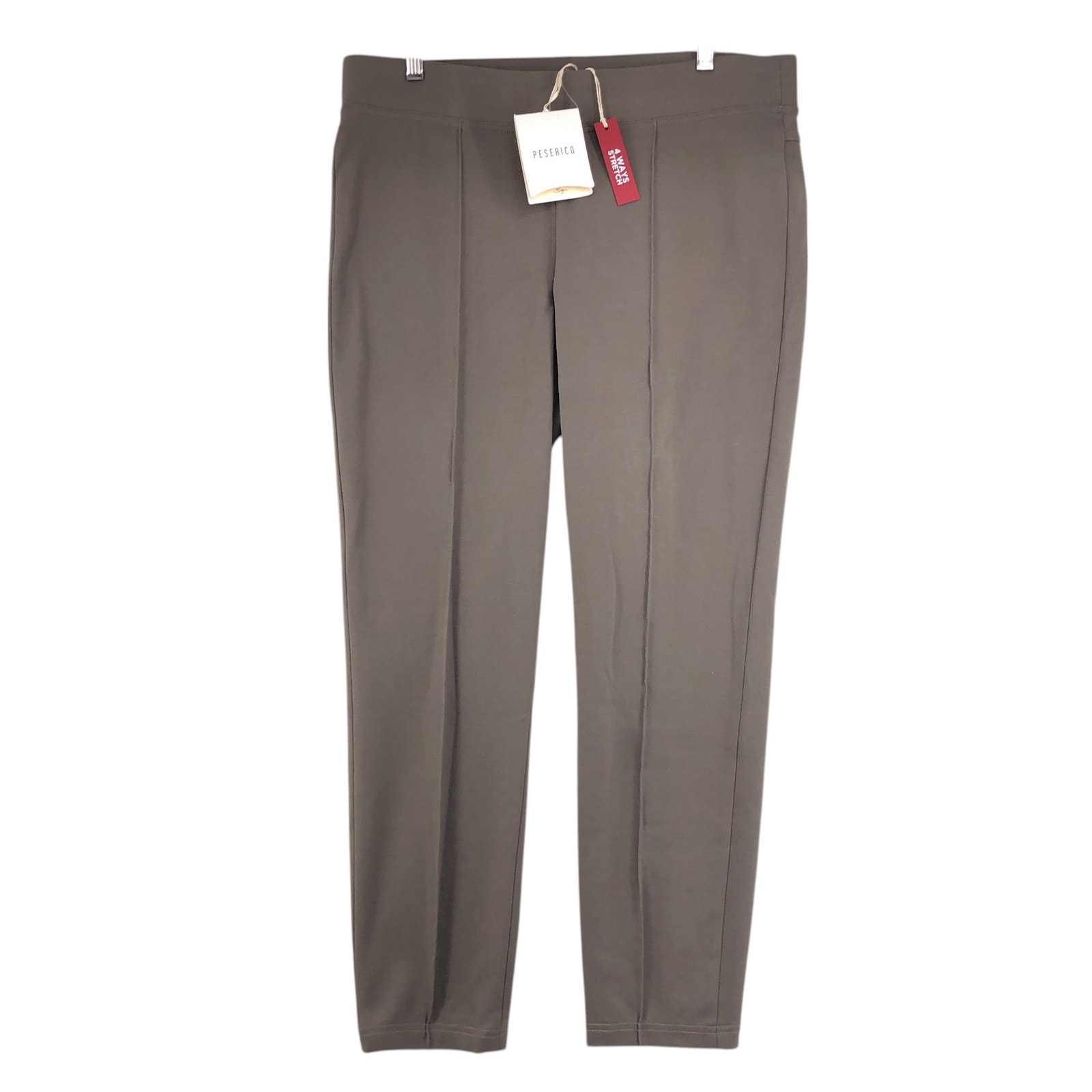 Peserico Women Size It 50 Us 14 Xxxl Pants Ponte Stretch Pull On Stone Brand New